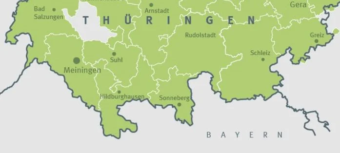 Karte Südthüringen